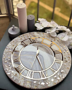 Sunlit Marble – Handcrafted Resin Luxe Wall Clock