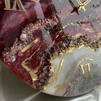 Rosé Stone Harmony – Handcrafted Resin Wall Clock