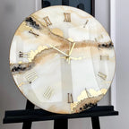 Soft Sandstone Luxe – Handcrafted Resin Wall Clock