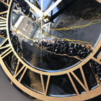 Black Radiance – The Luxury Resinart Clock with Golden Frame
