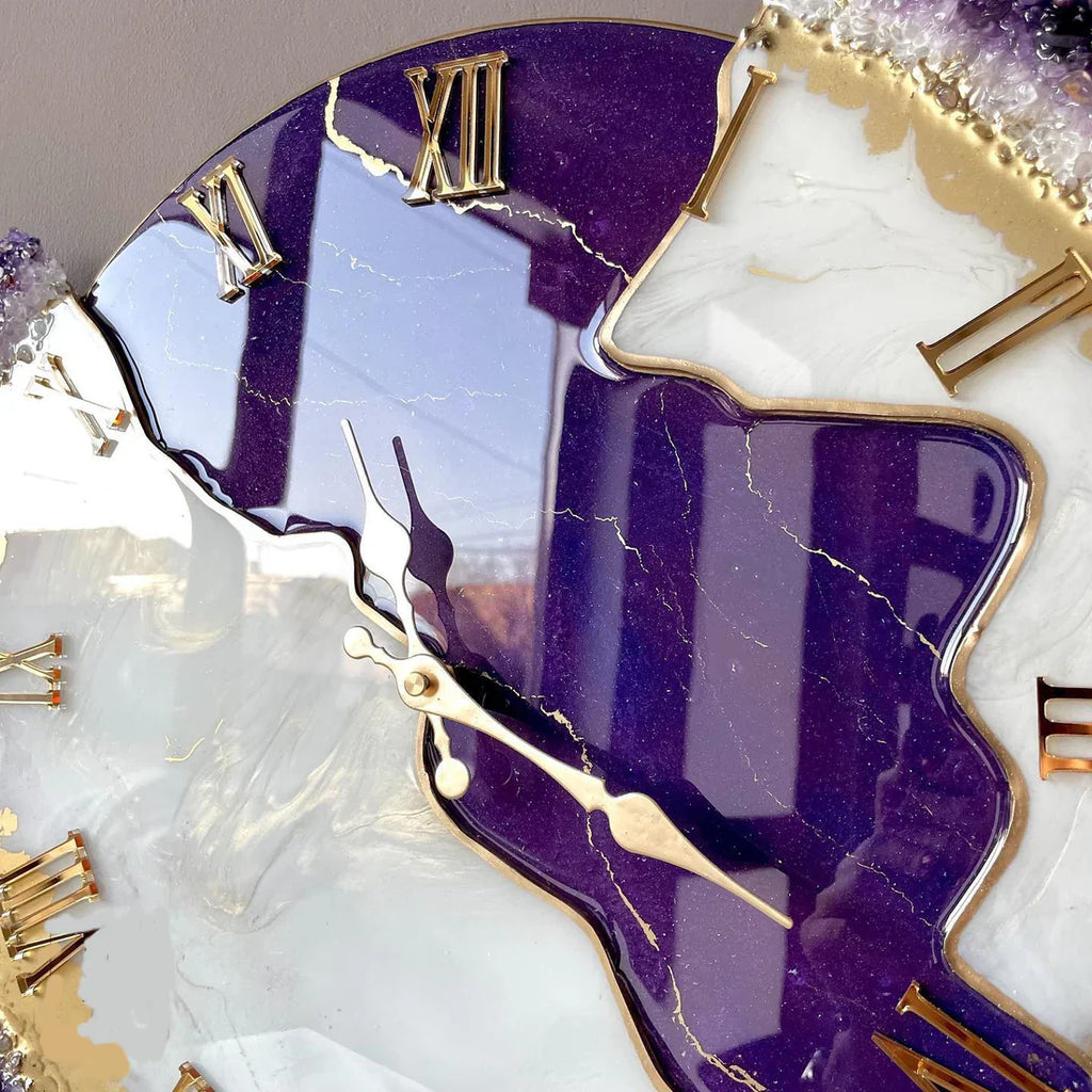 Purple Orchid – Luxury Resin Wall Clock