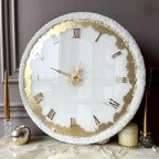 Snowbloom White – Handcrafted Resin Wall Clock