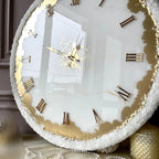 Snowbloom White – Handcrafted Resin Wall Clock