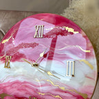 Pink Aura Marble – The Luxury Resinart Wall Clock