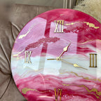 Pink Aura Marble – The Luxury Resinart Wall Clock