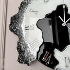 Black Silver Dusk – Black Resin Wall Clock