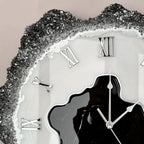 Black Silver Dusk – Black Resin Wall Clock